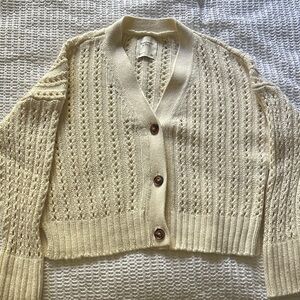 Abercrombie & Fitch Cream Button-Up Cardigan